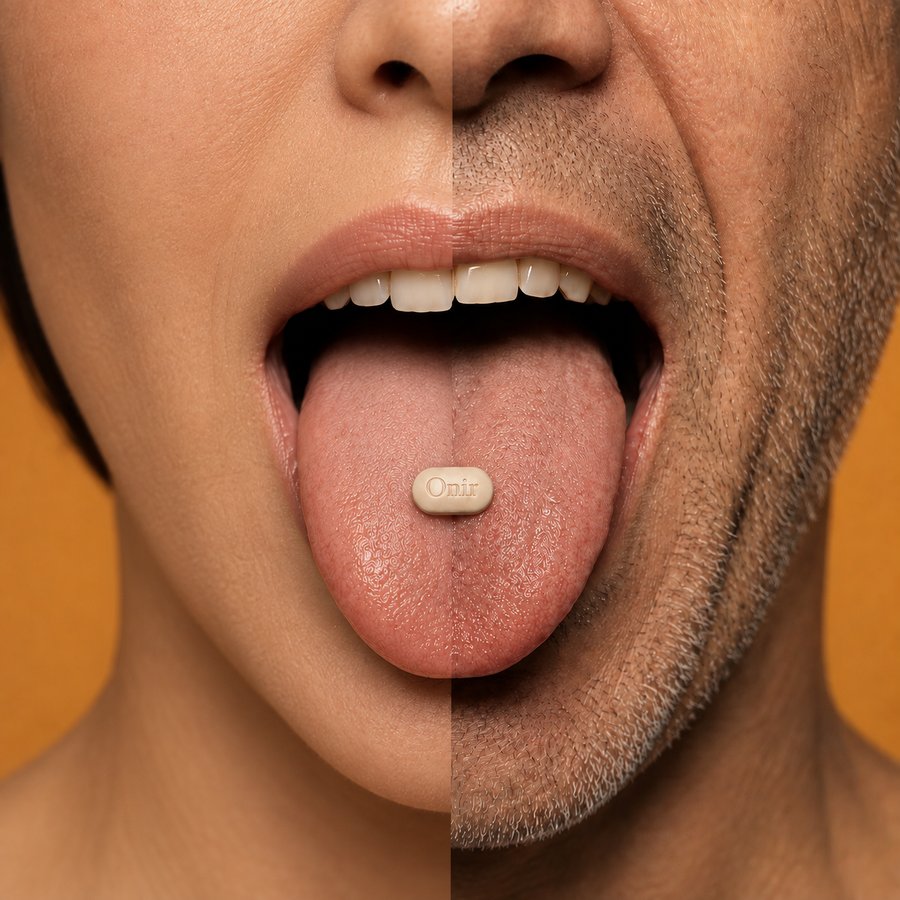 Daily naltrexone tablet placed on the tongue, prescribed through Onir
